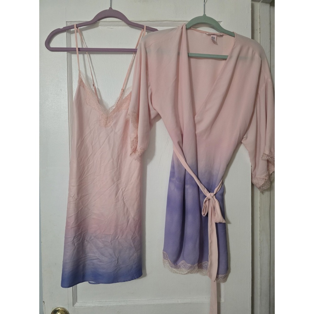 Victoria Secret Nightgown Robe Ombre gypsy boho laced Size XS/S